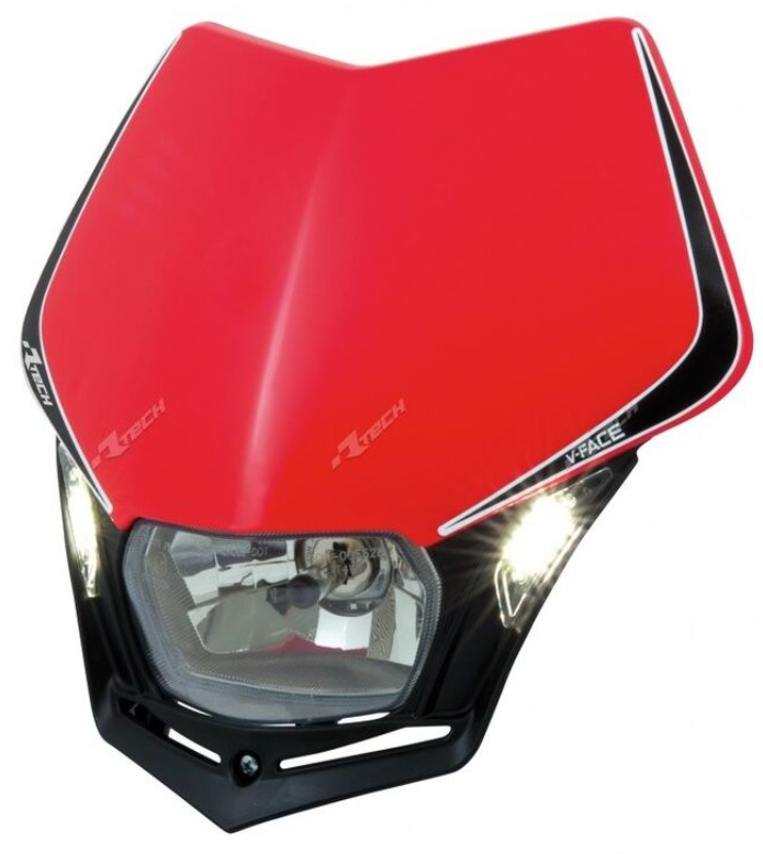 Фар RACETECH V-Face LED Headlight (Red/Black)